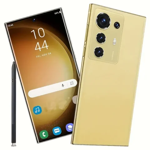 S25 Ultra 6.8-inch smartphone, running Android system, with 8+128GB storage options. It is equipped with dual 13-megapixel + 48-megapixel cameras, comes with a stylus, supports dual SIM cards, and is available in various fashionable colors.